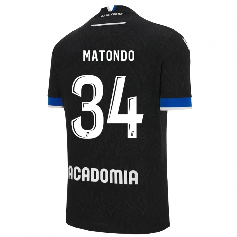 Danxen Homme Maillot Rudy Matondo #34 Noir Blanc Tenues Extérieur 2025/26 T-Shirt