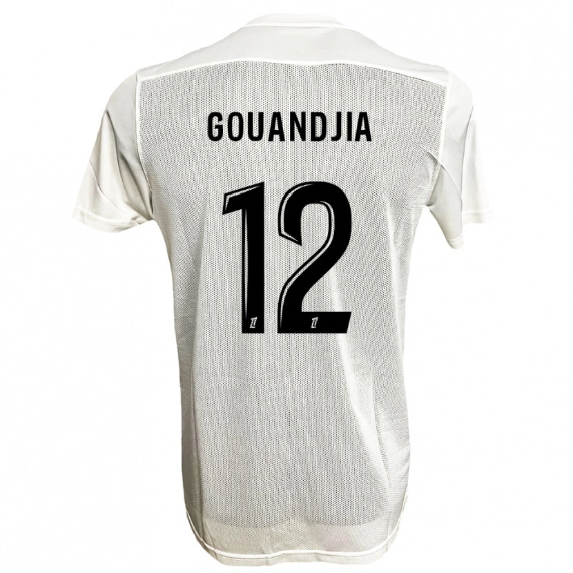 Danxen Homme Maillot Brady Gouandjia #12 Noir Blanc Tenues Extérieur 2025/26 T-Shirt