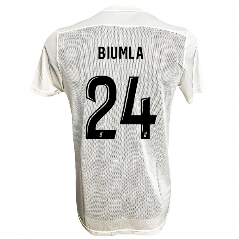 Danxen Homme Maillot Emmanuel Biumla #24 Noir Blanc Tenues Extérieur 2025/26 T-Shirt