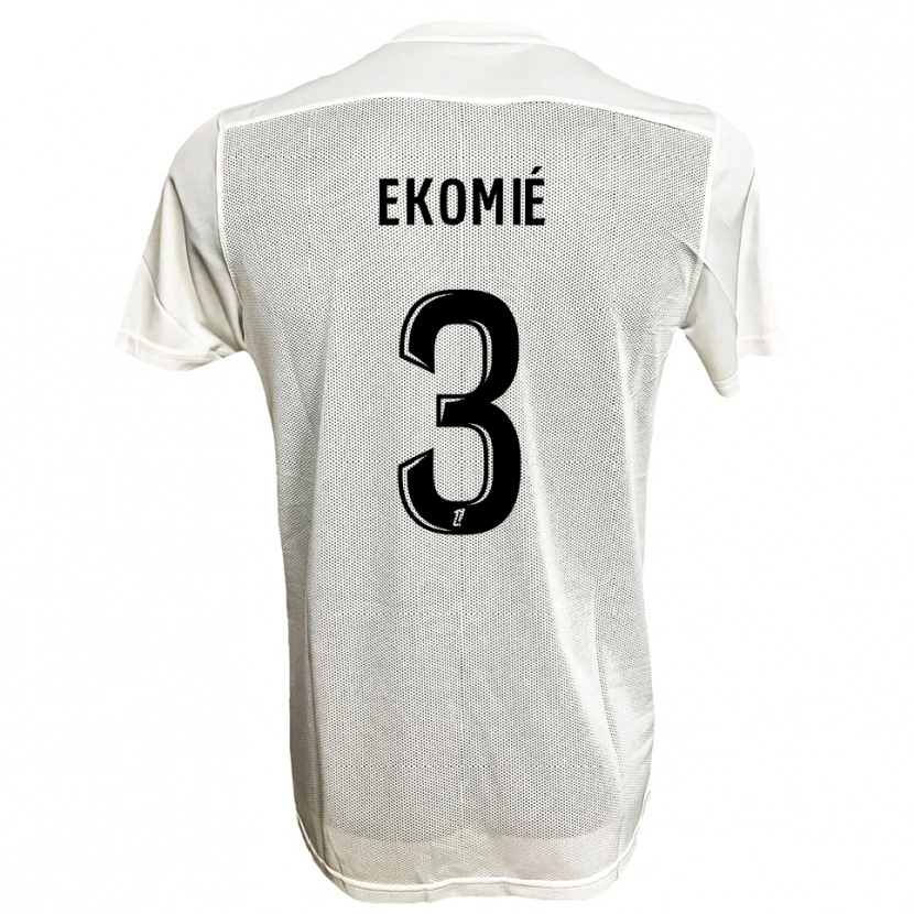 Danxen Homme Maillot Jacques Ekomié #3 Noir Blanc Tenues Extérieur 2025/26 T-Shirt