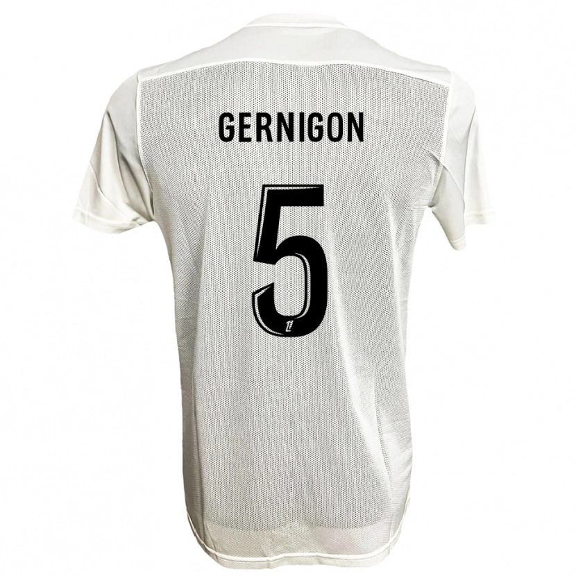 Danxen Homme Maillot Maël Gernigon #5 Noir Blanc Tenues Extérieur 2025/26 T-Shirt