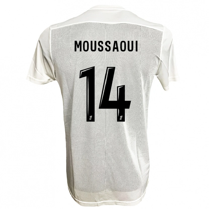 Danxen Homme Maillot Amine Moussaoui #14 Noir Blanc Tenues Extérieur 2025/26 T-Shirt