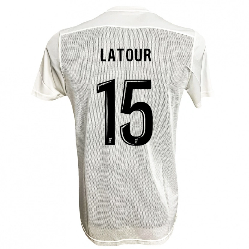 Danxen Homme Maillot Léo Latour #15 Noir Blanc Tenues Extérieur 2025/26 T-Shirt