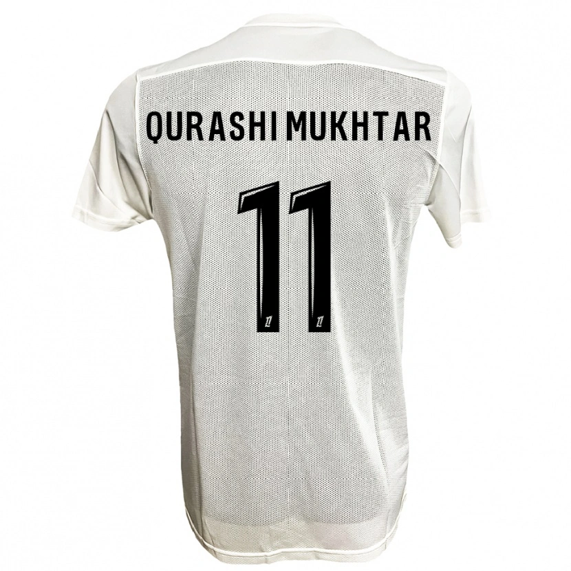 Danxen Homme Maillot Awab Qurashi Mukhtar #11 Noir Blanc Tenues Extérieur 2025/26 T-Shirt