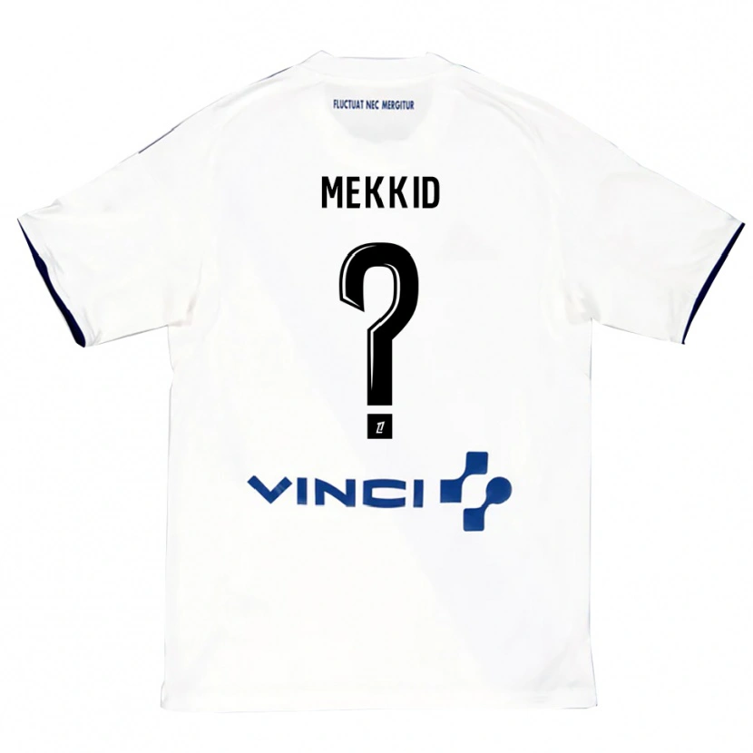 Danxen Homme Maillot Ayoub Mekkid #0 Blanc Bleu Tenues Extérieur 2025/26 T-Shirt