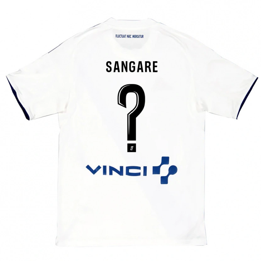 Danxen Homme Maillot Hawa Sangare #0 Blanc Bleu Tenues Extérieur 2025/26 T-Shirt