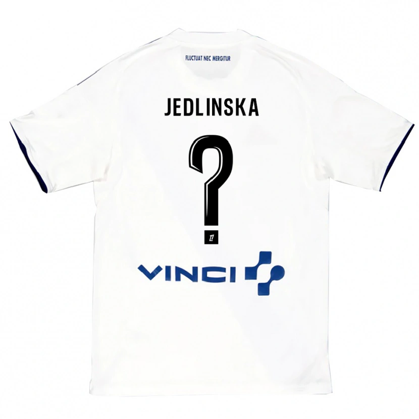 Danxen Homme Maillot Klaudia Jedlinska #0 Blanc Bleu Tenues Extérieur 2025/26 T-Shirt