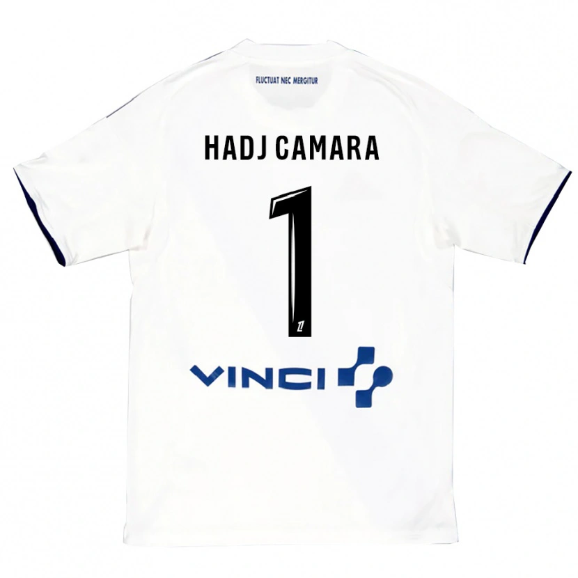 Danxen Homme Maillot El Hadj Camara #1 Blanc Bleu Tenues Extérieur 2025/26 T-Shirt