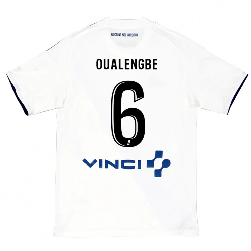 Danxen Homme Maillot Gabriel Oualengbe #6 Blanc Bleu Tenues Extérieur 2025/26 T-Shirt