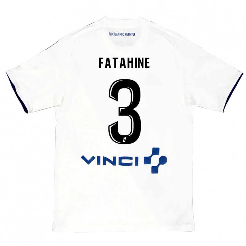 Danxen Homme Maillot Anis Fatahine #3 Blanc Bleu Tenues Extérieur 2025/26 T-Shirt