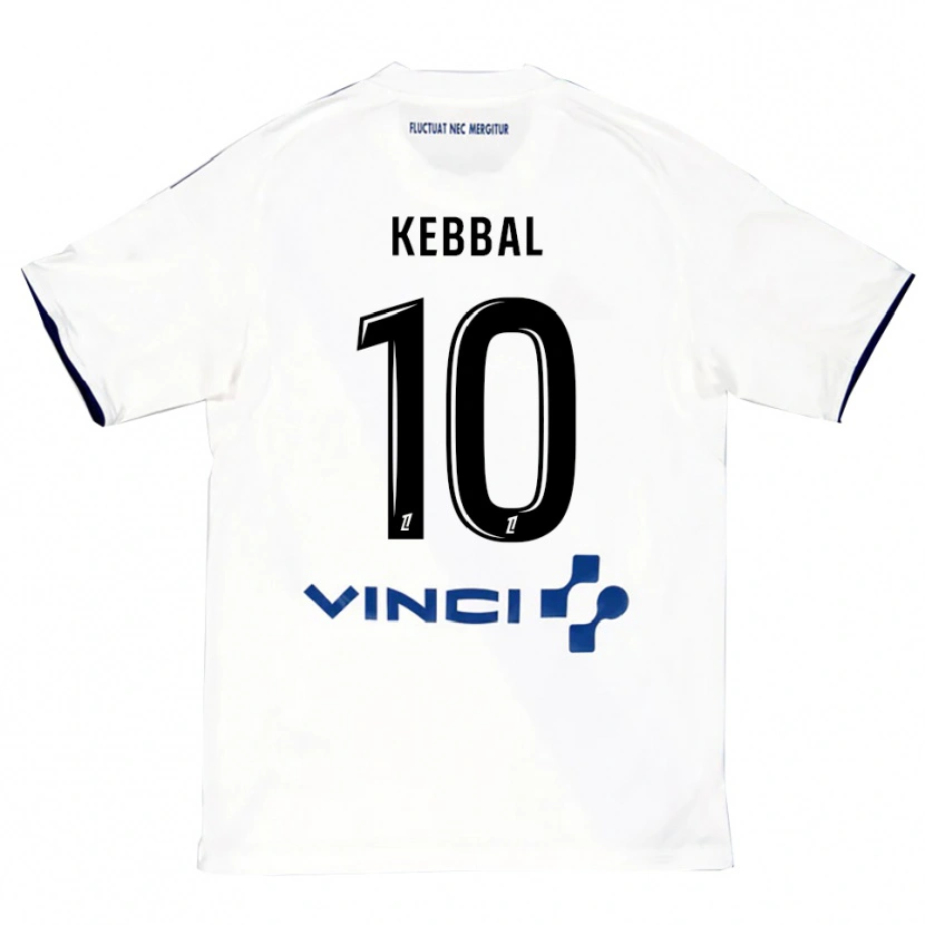 Danxen Homme Maillot Ilan Kebbal #10 Blanc Bleu Tenues Extérieur 2025/26 T-Shirt