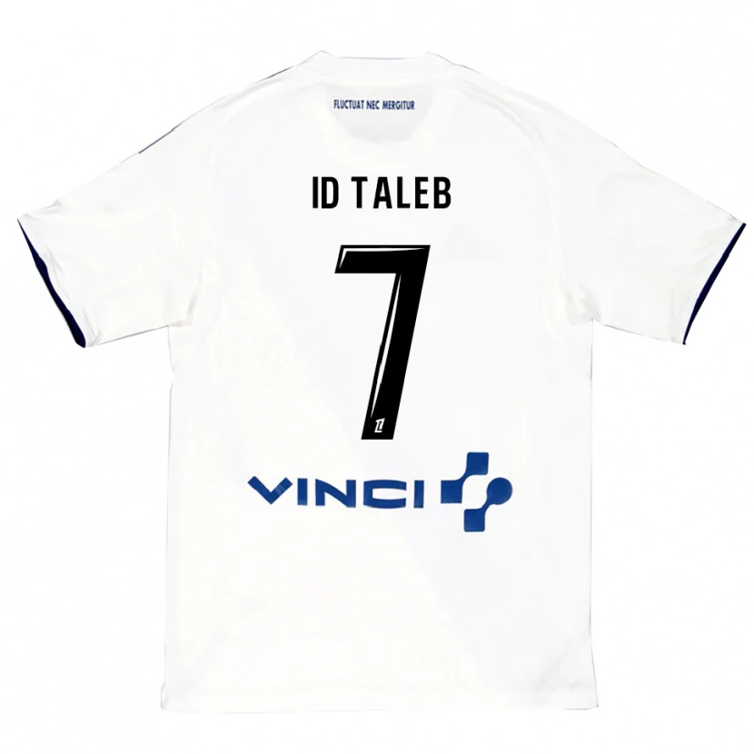 Danxen Homme Maillot Samy Id Taleb #7 Blanc Bleu Tenues Extérieur 2025/26 T-Shirt