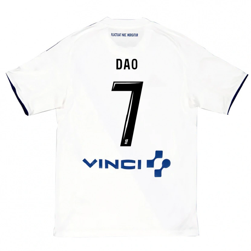 Danxen Homme Maillot Mohamed Dao #7 Blanc Bleu Tenues Extérieur 2025/26 T-Shirt