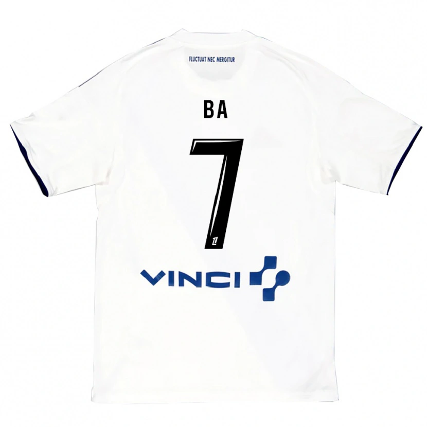 Danxen Homme Maillot Mohamed Ba #7 Blanc Bleu Tenues Extérieur 2025/26 T-Shirt