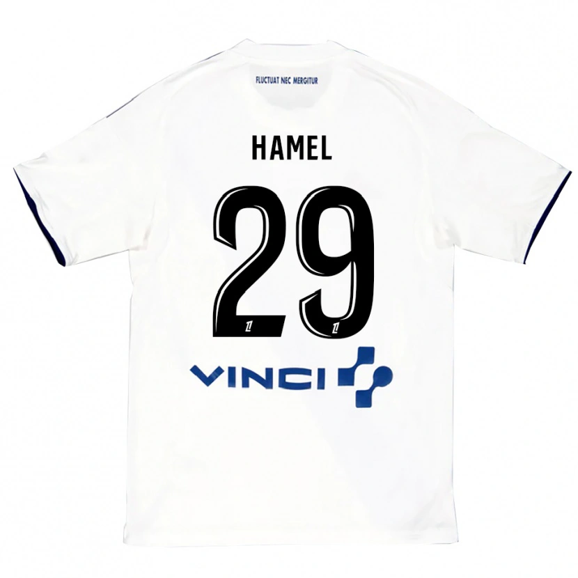 Danxen Homme Maillot Pierre-Yves Hamel #29 Blanc Bleu Tenues Extérieur 2025/26 T-Shirt