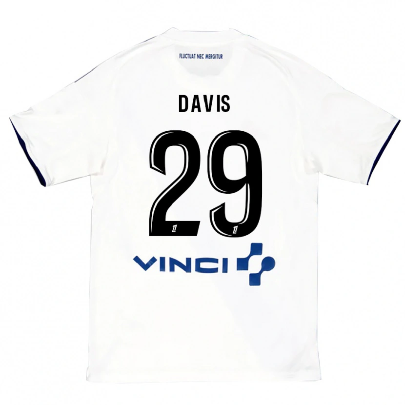 Danxen Homme Maillot Deja Davis #29 Blanc Bleu Tenues Extérieur 2025/26 T-Shirt