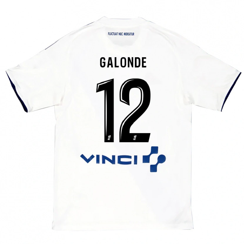 Danxen Homme Maillot Mathis Galonde #12 Blanc Bleu Tenues Extérieur 2025/26 T-Shirt