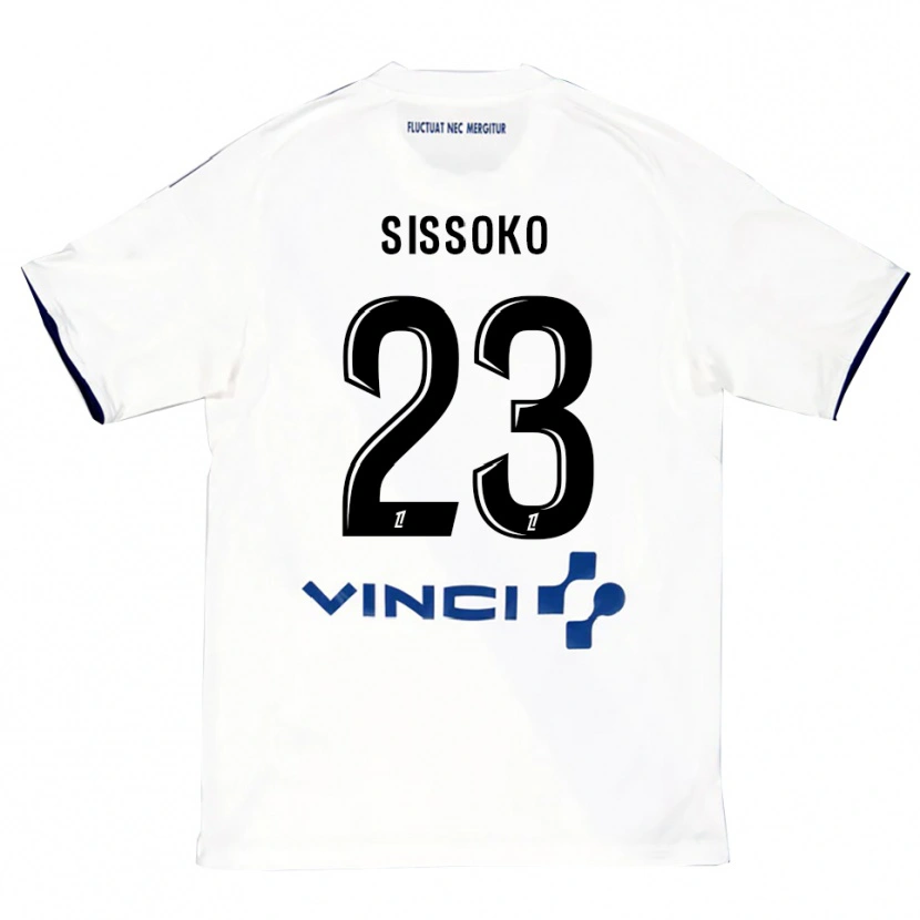 Danxen Homme Maillot Teninsoun Sissoko #23 Blanc Bleu Tenues Extérieur 2025/26 T-Shirt