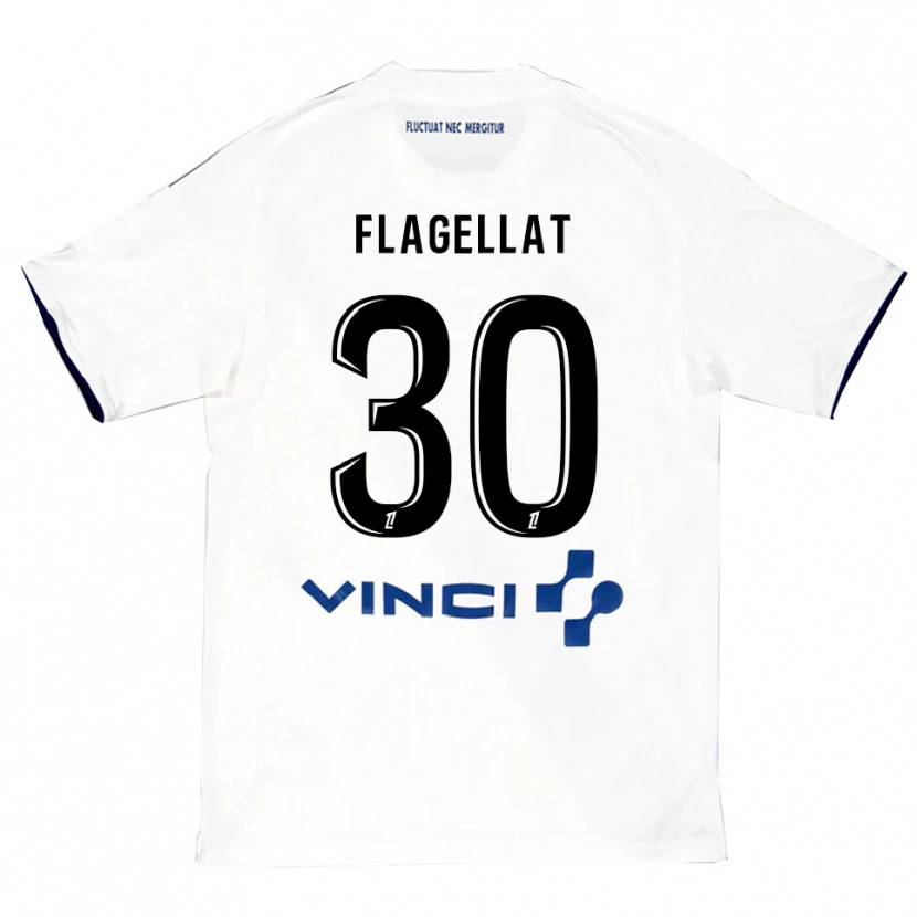 Danxen Homme Maillot Alizée Flagellat #30 Blanc Bleu Tenues Extérieur 2025/26 T-Shirt