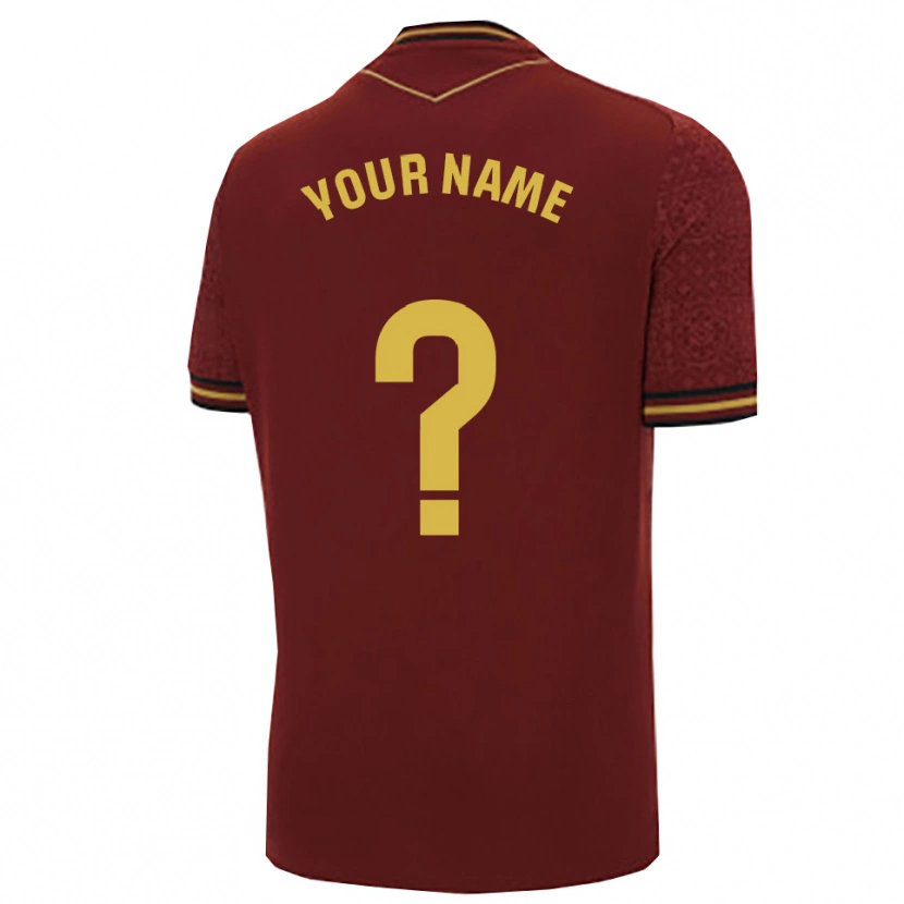 Danxen Homme Maillot Votre Nom #0 Bourgogne Or Tenues Extérieur 2025/26 T-Shirt