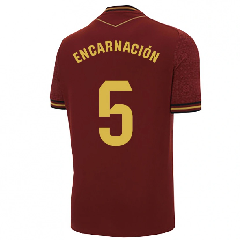 Danxen Homme Maillot Encarnación Picardo Amaya #5 Bourgogne Or Tenues Extérieur 2025/26 T-Shirt