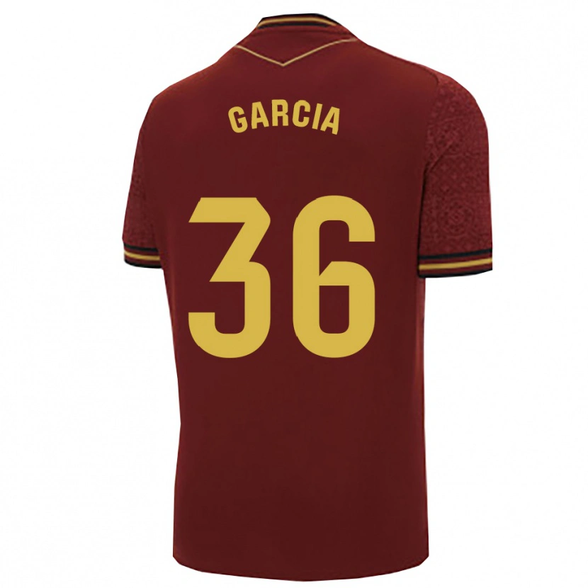Danxen Homme Maillot David García #36 Bourgogne Or Tenues Extérieur 2025/26 T-Shirt