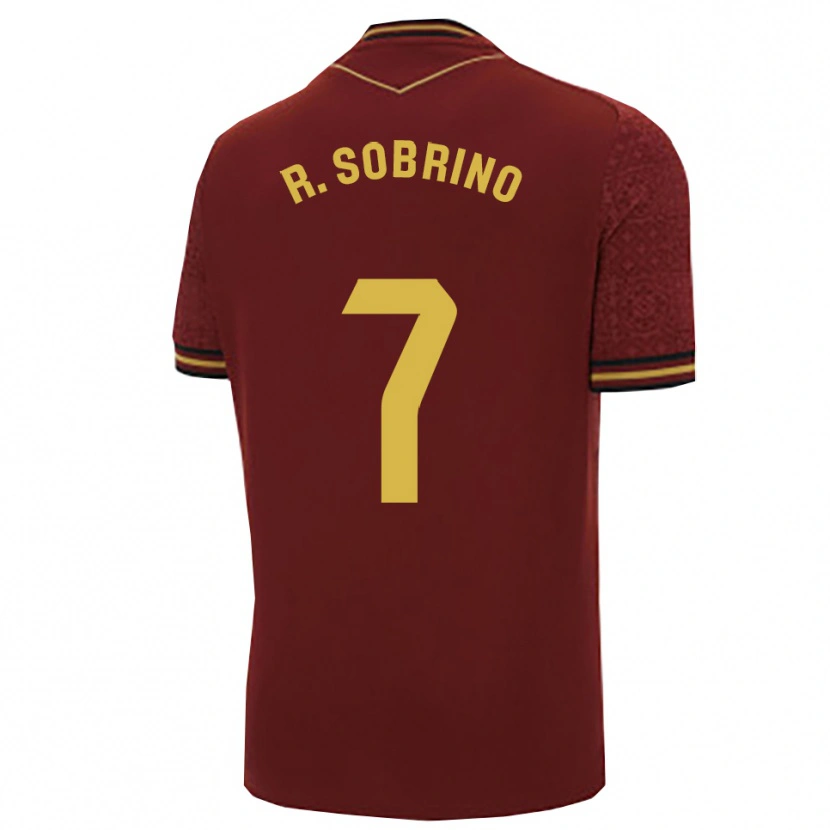 Danxen Homme Maillot Rubén Sobrino #7 Bourgogne Or Tenues Extérieur 2025/26 T-Shirt