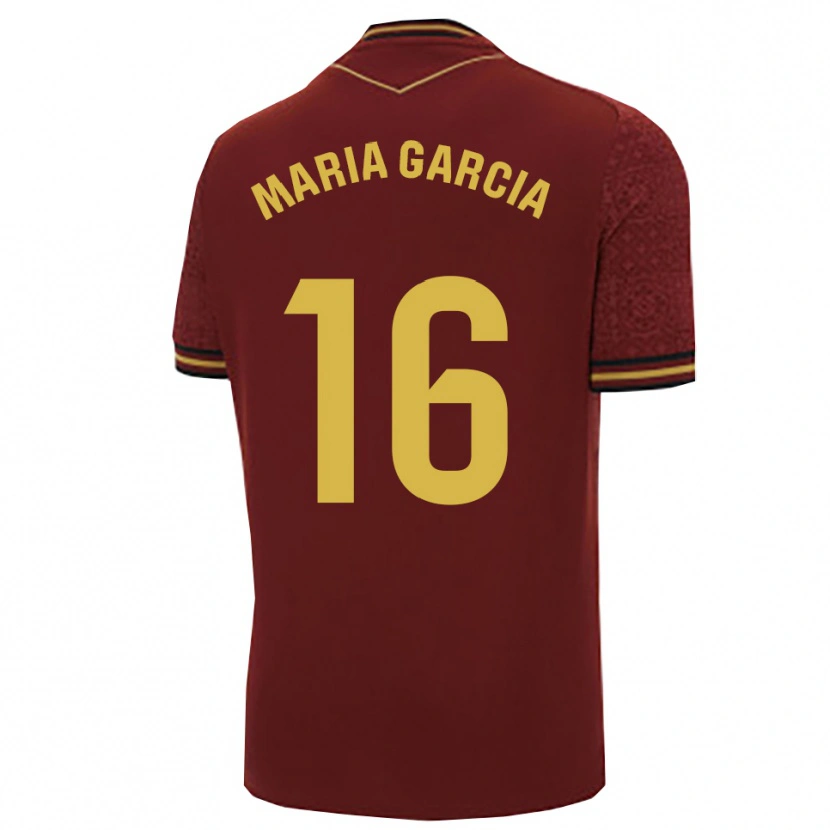 Danxen Homme Maillot Maria García Fernández #16 Bourgogne Or Tenues Extérieur 2025/26 T-Shirt