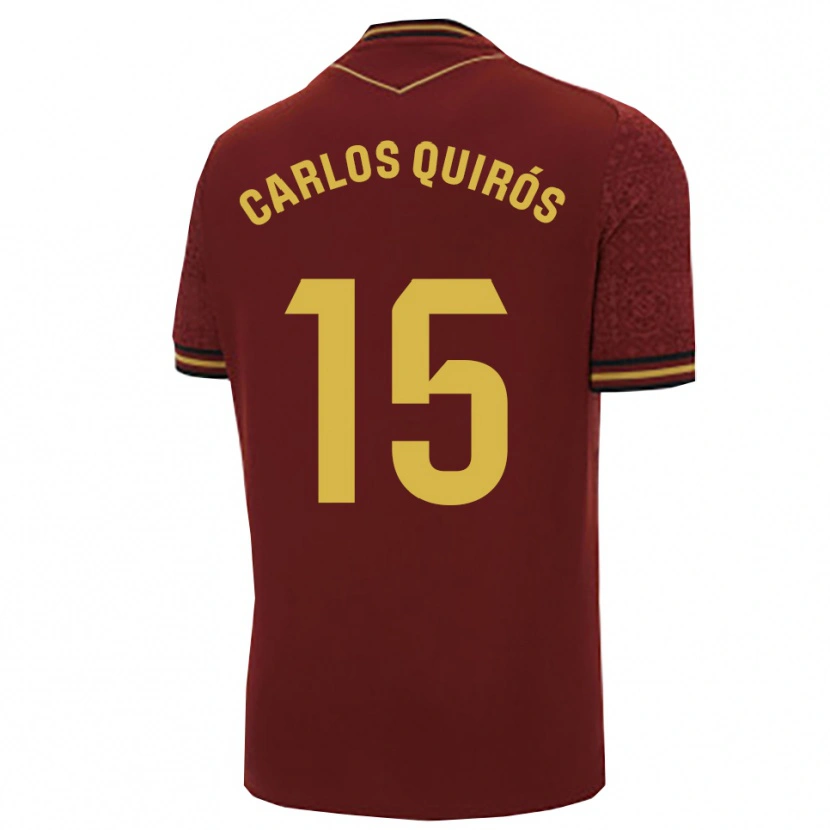 Danxen Homme Maillot Juan Carlos Quirós #15 Bourgogne Or Tenues Extérieur 2025/26 T-Shirt