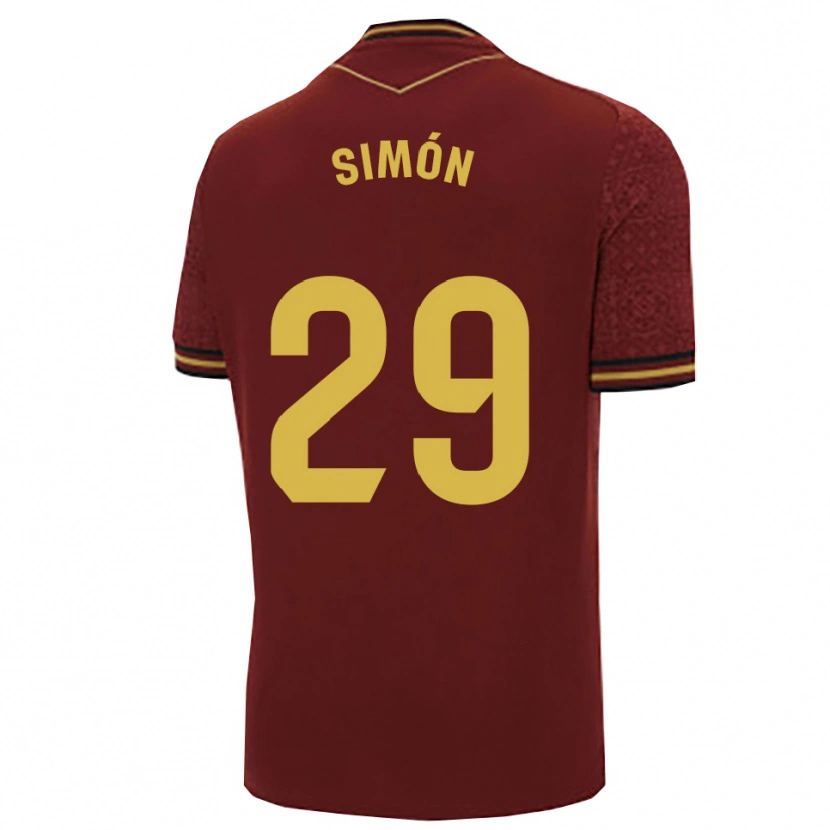 Danxen Homme Maillot Luis Simón #29 Bourgogne Or Tenues Extérieur 2025/26 T-Shirt