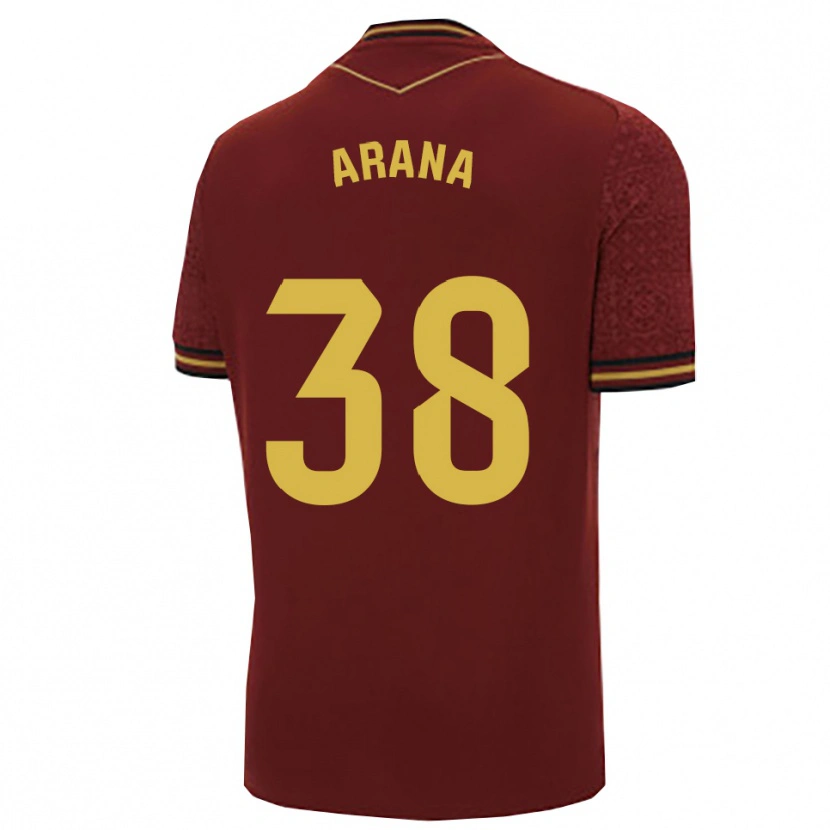 Danxen Homme Maillot Pablo Arana #38 Bourgogne Or Tenues Extérieur 2025/26 T-Shirt