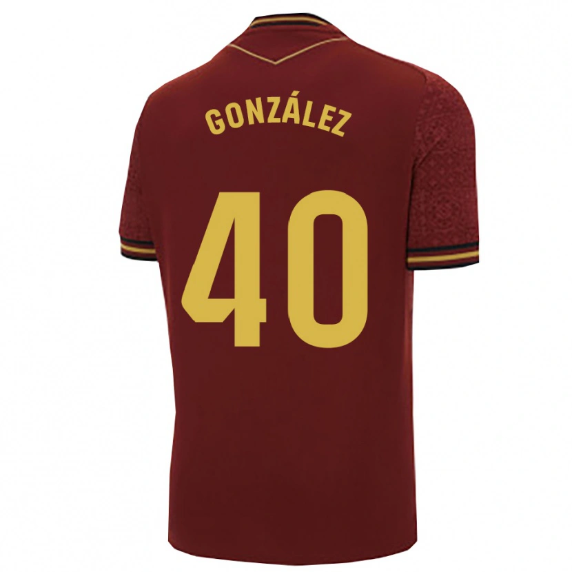 Danxen Homme Maillot José González #40 Bourgogne Or Tenues Extérieur 2025/26 T-Shirt