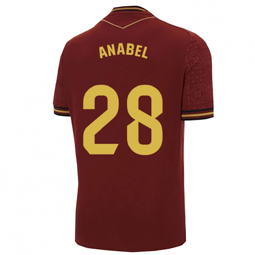 Danxen Homme Maillot Anabel Roman García #28 Bourgogne Or Tenues Extérieur 2025/26 T-Shirt