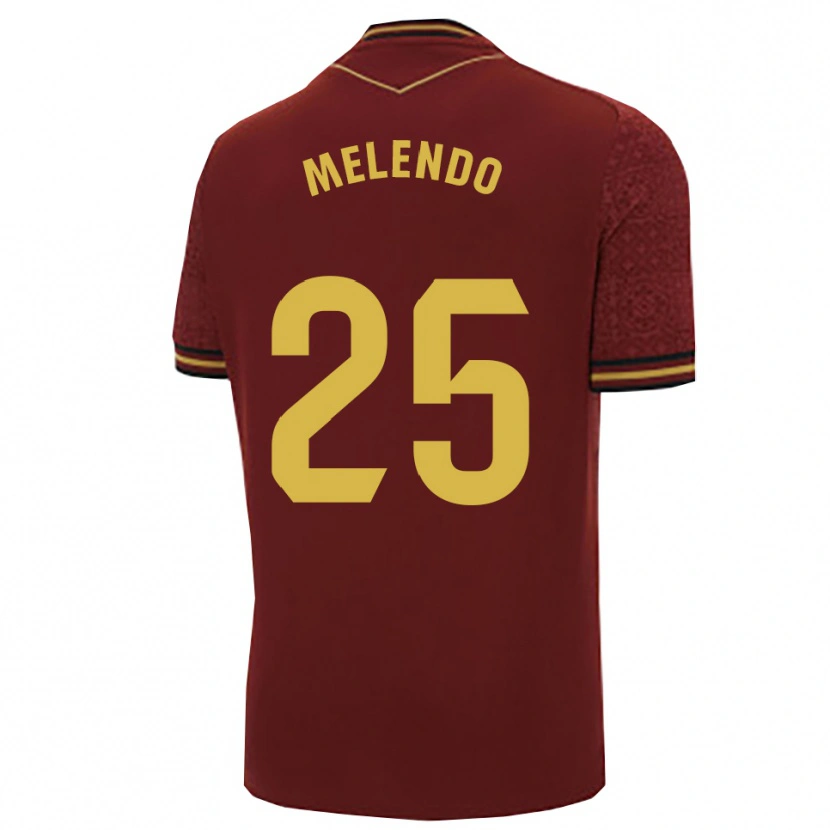 Danxen Homme Maillot Óscar Melendo #25 Bourgogne Or Tenues Extérieur 2025/26 T-Shirt