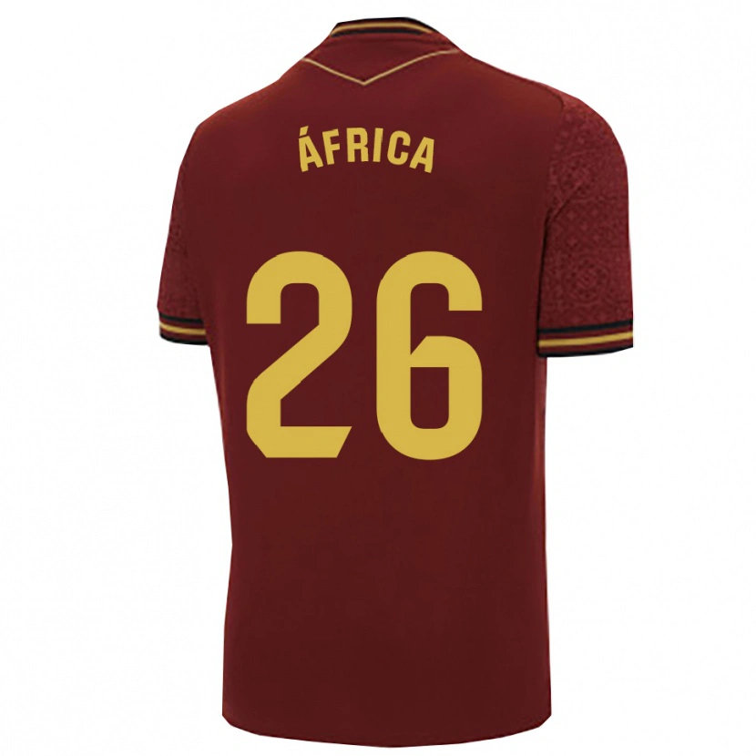 Danxen Homme Maillot África Dueñas Ariza #26 Bourgogne Or Tenues Extérieur 2025/26 T-Shirt