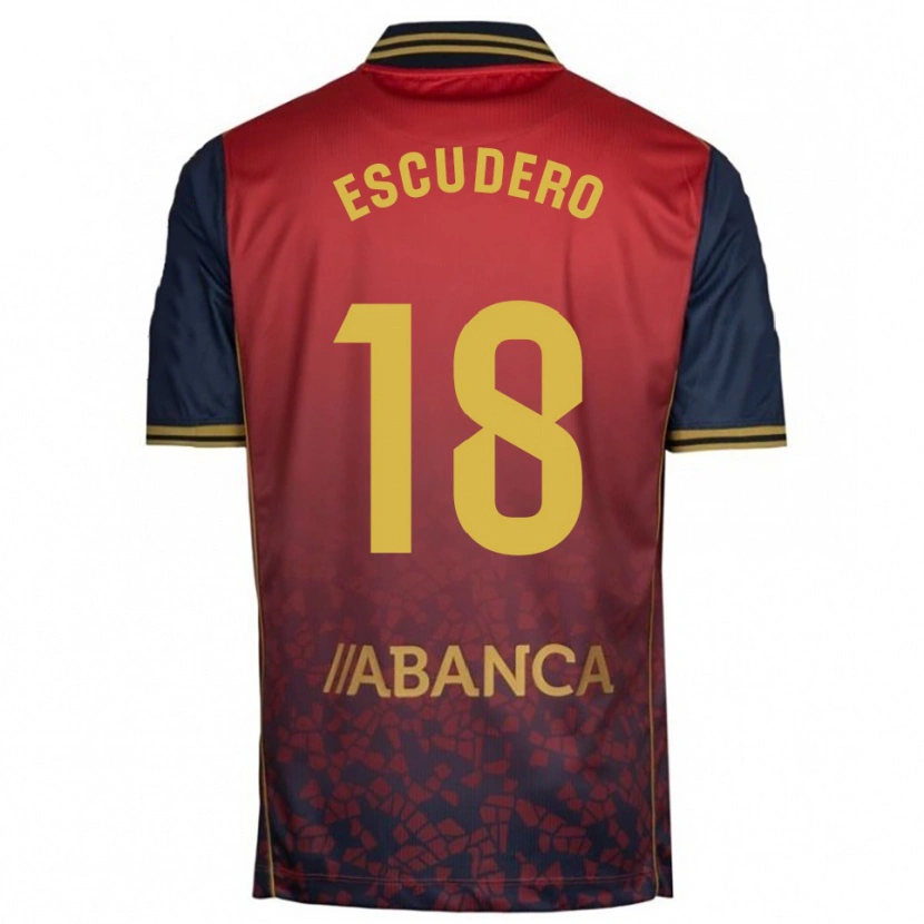 Danxen Homme Maillot Sergio Escudero #18 Rouge Marine Tenues Extérieur 2025/26 T-Shirt