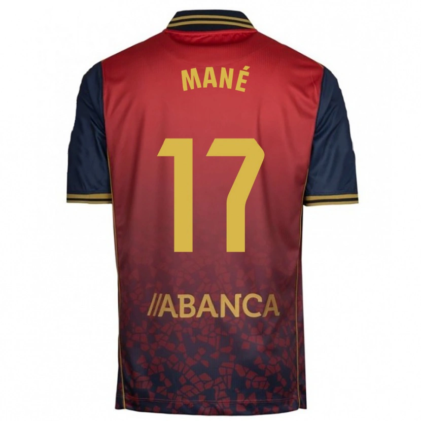 Danxen Homme Maillot Alioune Mané #17 Rouge Marine Tenues Extérieur 2025/26 T-Shirt