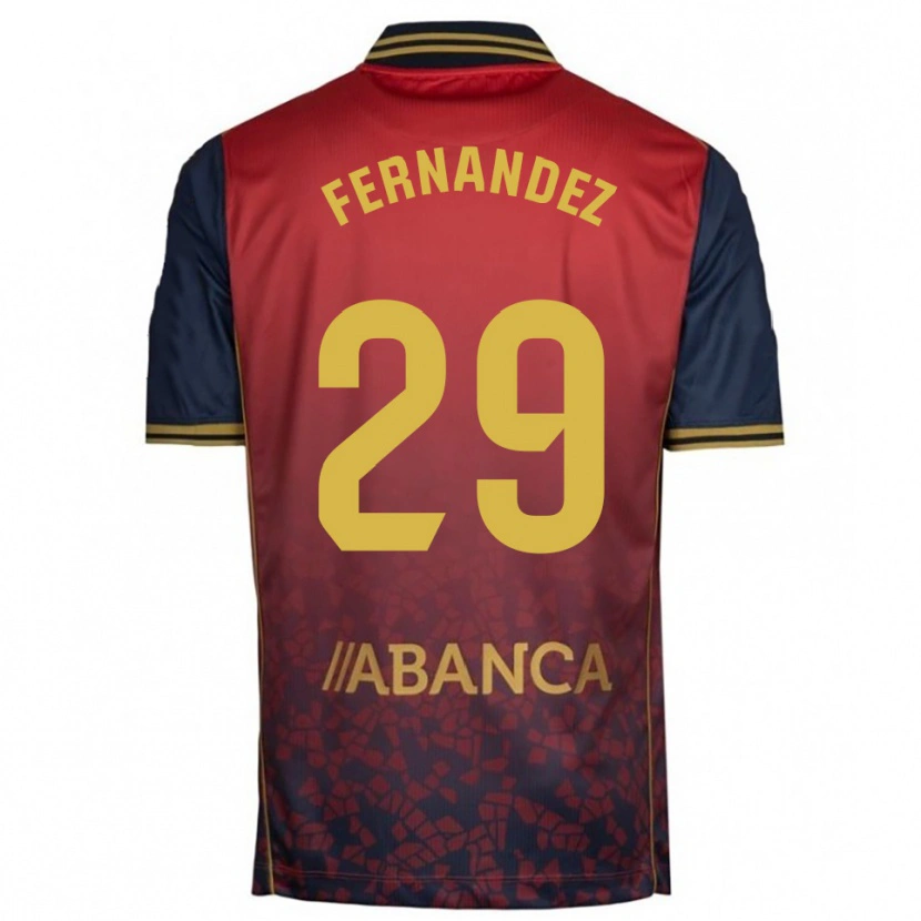 Danxen Homme Maillot Samu Fernández #29 Rouge Marine Tenues Extérieur 2025/26 T-Shirt