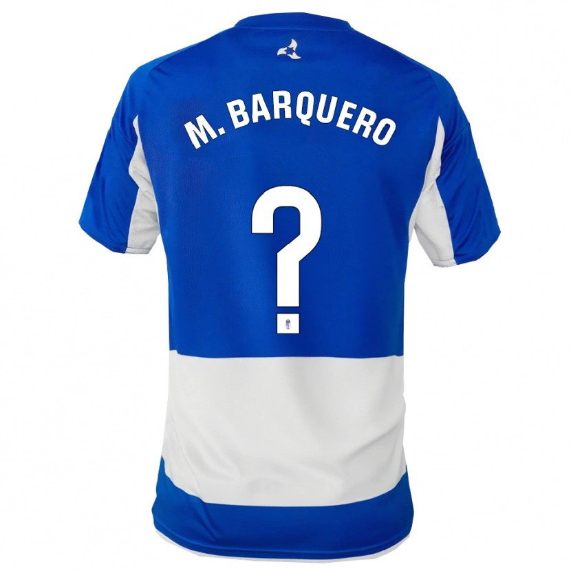 Danxen Homme Maillot María Barquero Gutierrez #0 Bleu Blanc Tenues Extérieur 2025/26 T-Shirt