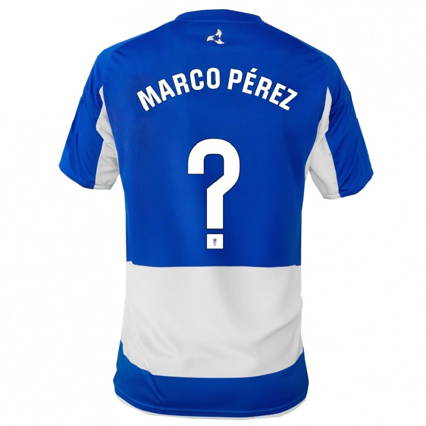 Danxen Homme Maillot Marco Pérez #0 Bleu Blanc Tenues Extérieur 2025/26 T-Shirt