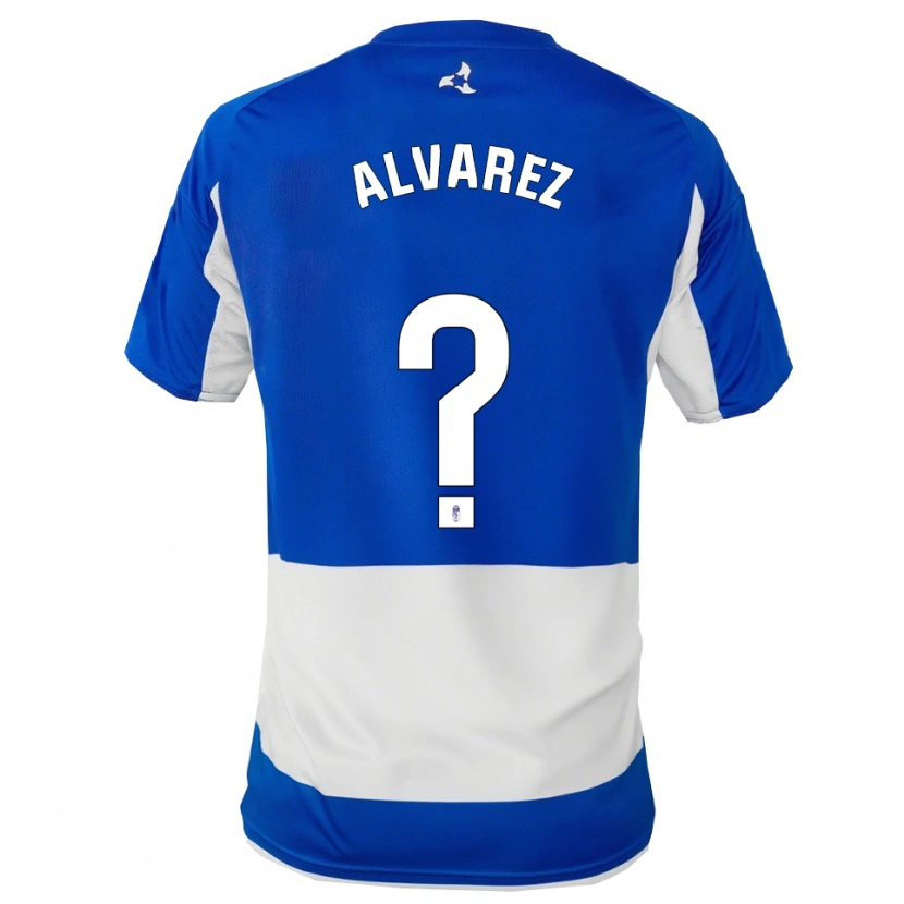 Danxen Homme Maillot Rubén Álvarez #0 Bleu Blanc Tenues Extérieur 2025/26 T-Shirt