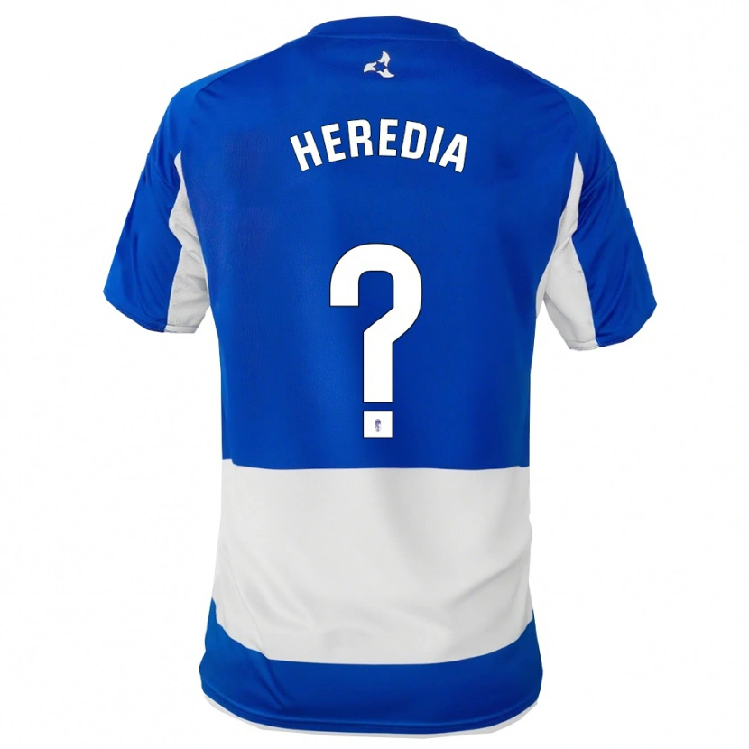 Danxen Homme Maillot Adri Heredia #0 Bleu Blanc Tenues Extérieur 2025/26 T-Shirt