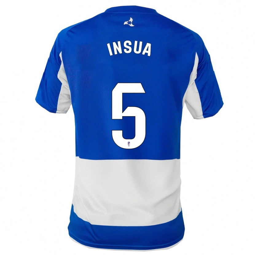 Danxen Homme Maillot Pablo Insua #5 Bleu Blanc Tenues Extérieur 2025/26 T-Shirt