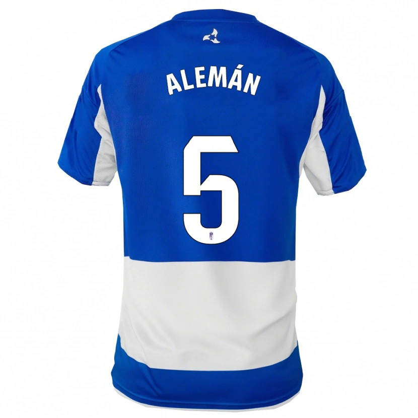 Danxen Homme Maillot Carlos Alemán #5 Bleu Blanc Tenues Extérieur 2025/26 T-Shirt