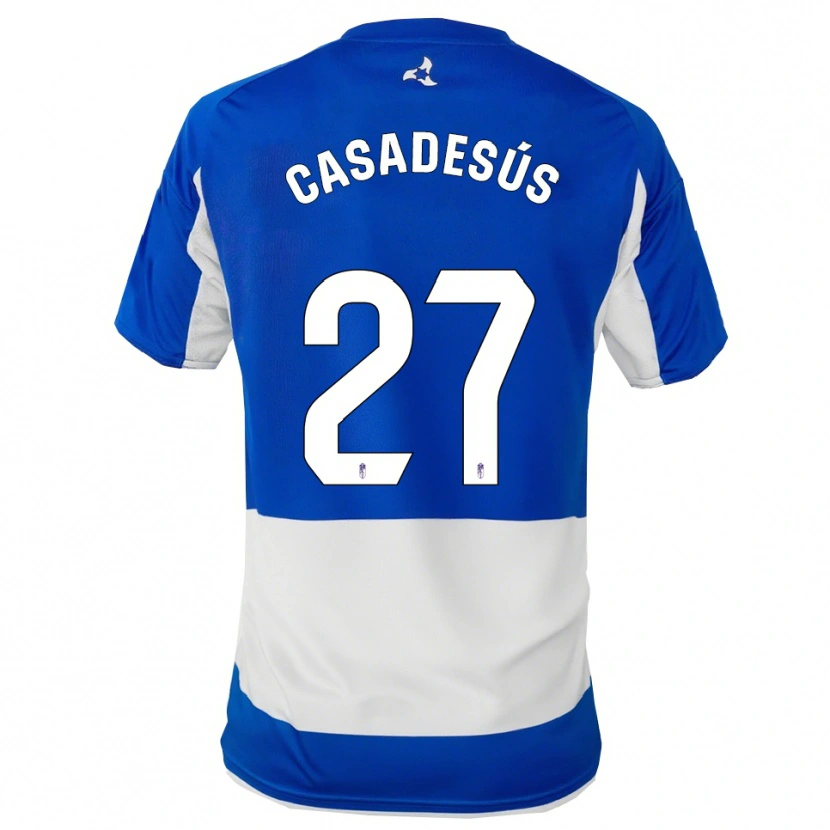 Danxen Homme Maillot Pau Casadesús #27 Bleu Blanc Tenues Extérieur 2025/26 T-Shirt