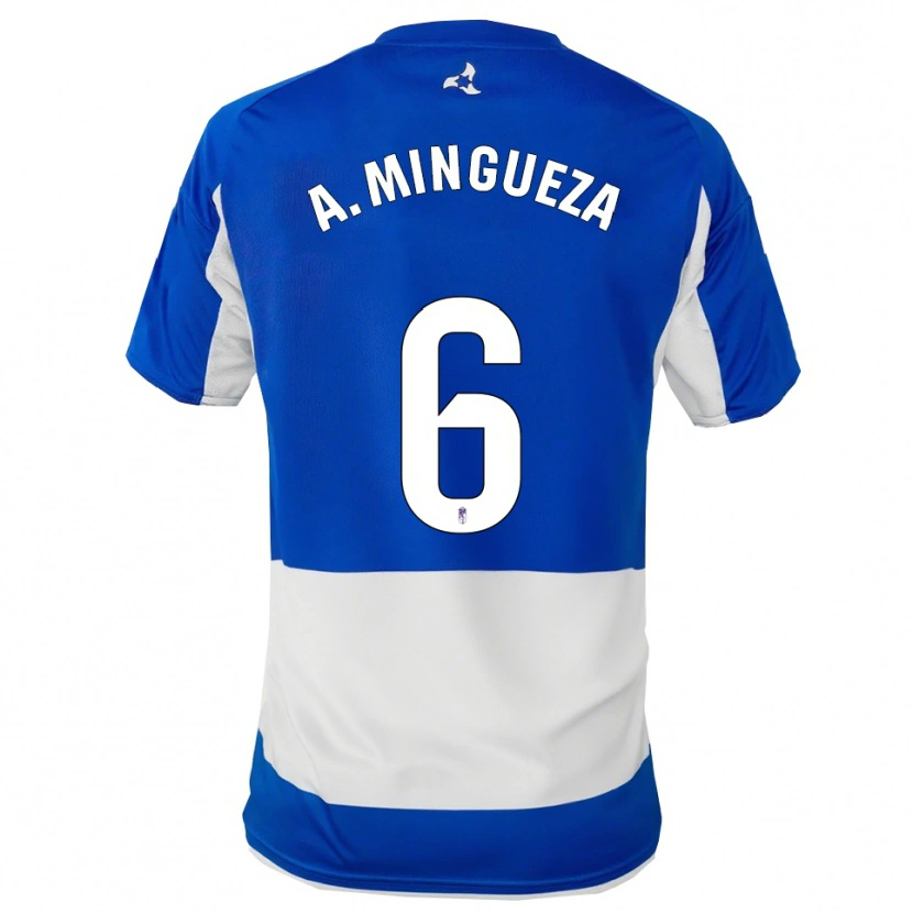 Danxen Homme Maillot Ariadna Mingueza Garcia #6 Bleu Blanc Tenues Extérieur 2025/26 T-Shirt