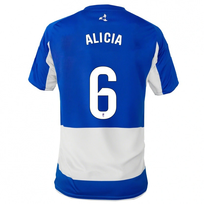 Danxen Homme Maillot Alicia #6 Bleu Blanc Tenues Extérieur 2025/26 T-Shirt