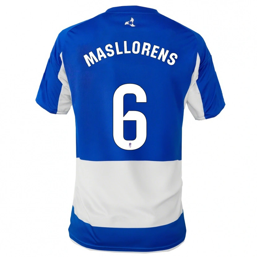 Danxen Homme Maillot José Masllorens #6 Bleu Blanc Tenues Extérieur 2025/26 T-Shirt