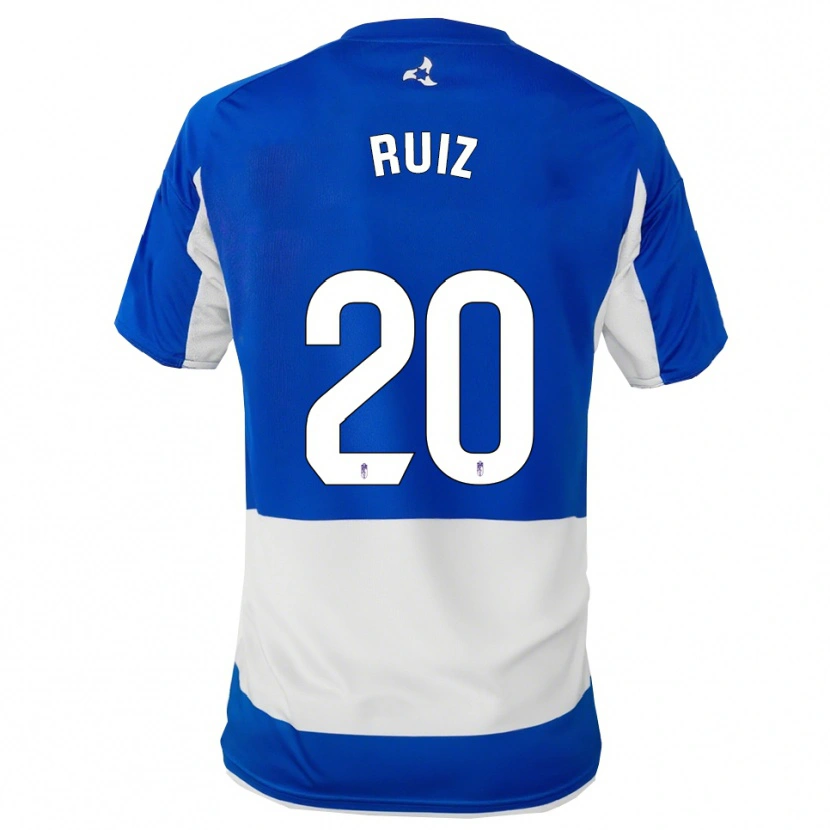 Danxen Homme Maillot Sergio Ruiz #20 Bleu Blanc Tenues Extérieur 2025/26 T-Shirt