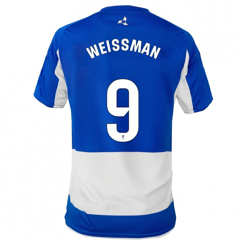 Danxen Homme Maillot Shon Weissman #9 Bleu Blanc Tenues Extérieur 2025/26 T-Shirt